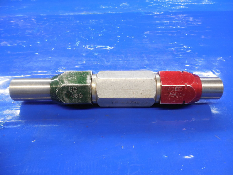 .7489 & .7501 DIA. SMOOTH PIN PLUG GAGE GO NO GO UNDER & OVERSIZE .75 .7500 3/4