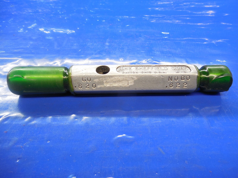 .6200 & .6220 DIAMETER SMOOTH PIN PLUG GAGE GO NO GO UNDERSIZE .625 .6250 5/8