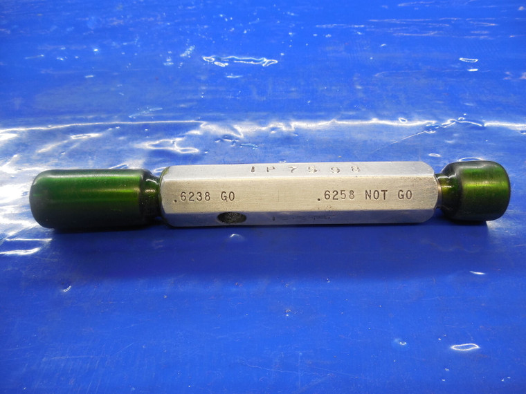 .6238 & .6258 DIA. SMOOTH PIN PLUG GAGE GO NO GO UNDER & OVERSIZE .625 .6250 5/8