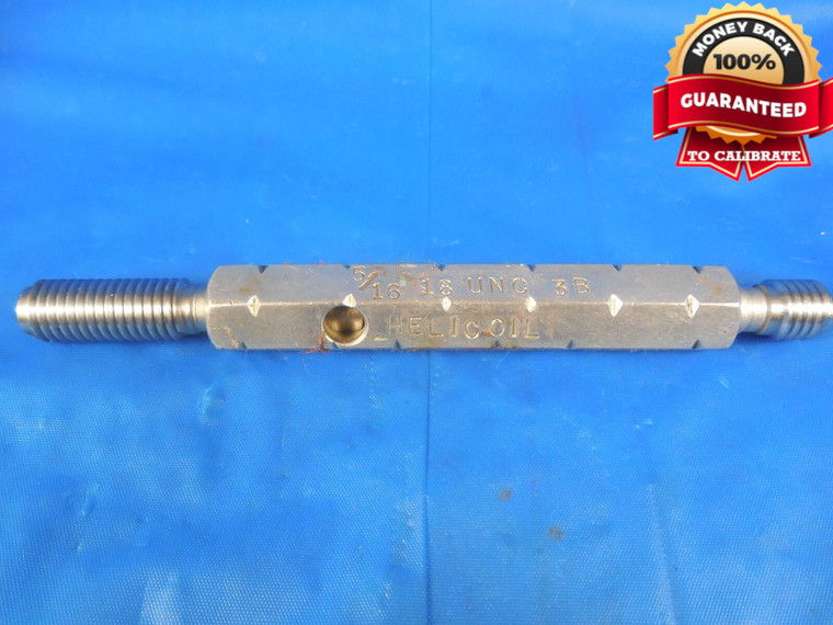 5/16 18 UNC 3B STI HELICOIL THREAD PLUG GAGE .3125 GO NO GO PD'S = .3486 & .3515