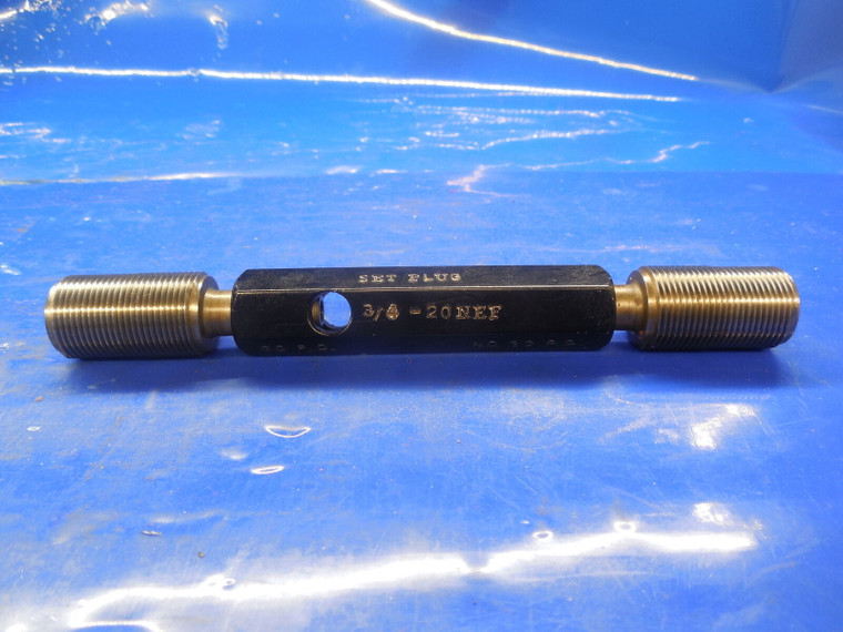 3/4 20 NEF SET THREAD PLUG GAGE .75 GO NO GO PD'S = .7163 & .7133 CHECK FOR RING