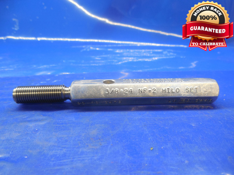 3/8 24 NF 2 HILO SET THREAD PLUG GAGE .375 GO ONLY P.D. = .3479 HI-LO NF-2 CHECK