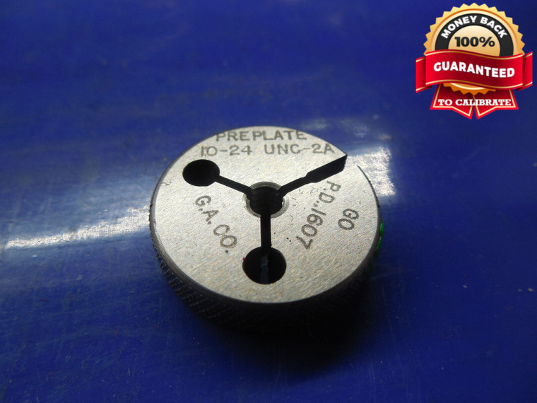 10 24 UNC 2A PREPLATE THREAD RING GAGE #10 .190 GO ONLY P.D. = .1607 B/P P.P.