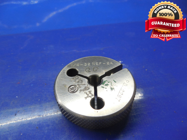 1/4 32 UNEF 2A THREAD RING GAGE .25 GO ONLY P.D. = .2287 NEF-2A .250-32 QUALITY