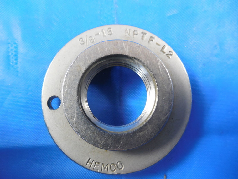 3/8 18 NPTF L2 PIPE THREAD RING GAGE .375 N.P.T.F. QUALITY CONTROL INSPECTION - AY0919BURL