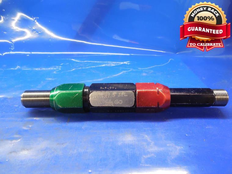 M18 X 1.5 METRIC SPECIAL THREAD PLUG GAGE 18.0 GO NO GO P.D.'S = .6719 & .6778