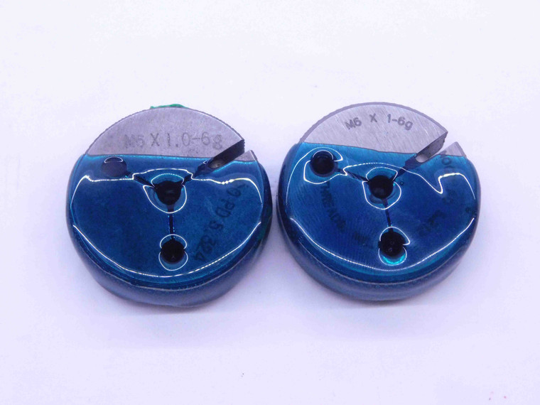 M6 X 1 6g METRIC THREAD RING GAGES 6 1.0 GO NO GO P.D.'S = 5.324 & 5.212 CHECK - JE0100MS