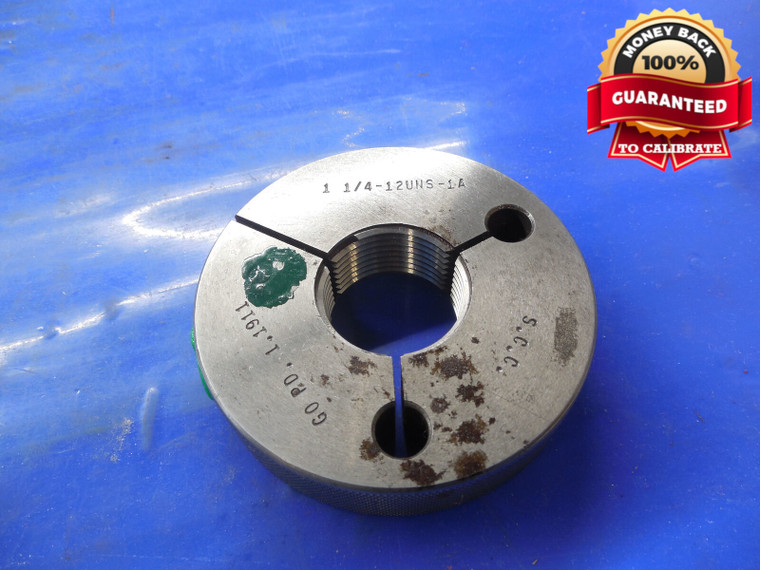 1 1/4 12 UNS 1A THREAD RING GAGE 1.25 GO ONLY P.D. = 1.1911 1.250-12 NS-1A TOOL