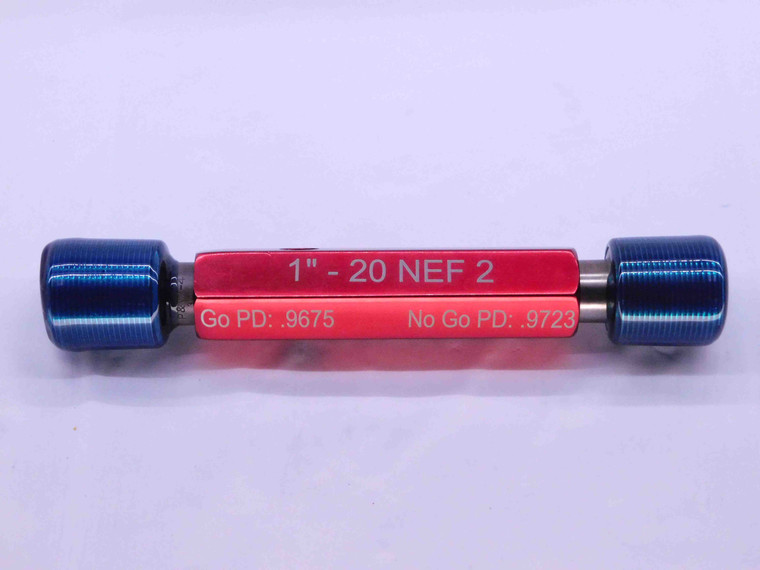 1" 20 NEF 2 THREAD PLUG GAGE 1.0 1.00 GO NO GO P.D.'S = .9675 & .9723 UNEF-2 - JE0193MS