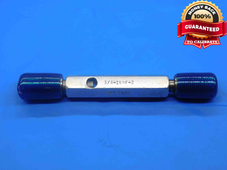 3/4 16 NF 2 SET THREAD PLUG GAGE .75 .750 .7500 GO NO GO P.D.'S = .7094 & .7049 - JE0204MS
