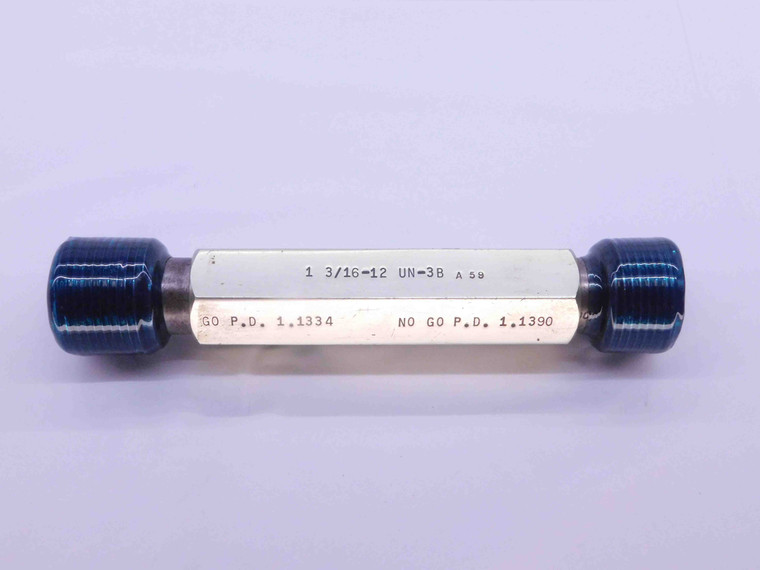 1 3/16 12 UN 3B THREAD PLUG GAGE 1.1875 GO NO GO P.D.'S = 1.1334 & 1.1390 CHECK - JE0233BU