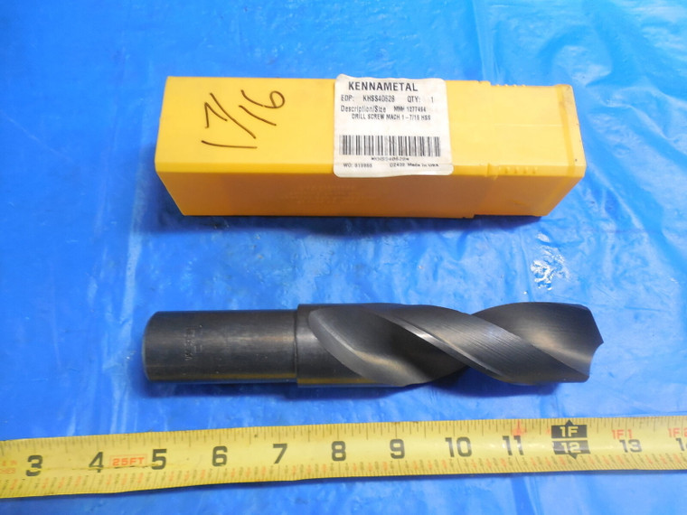 KENNAMETAL 1-7/16 HSS SCREW MACHINE LENGTH DRILL BIT KHSS40628 1.4375 1 7/16