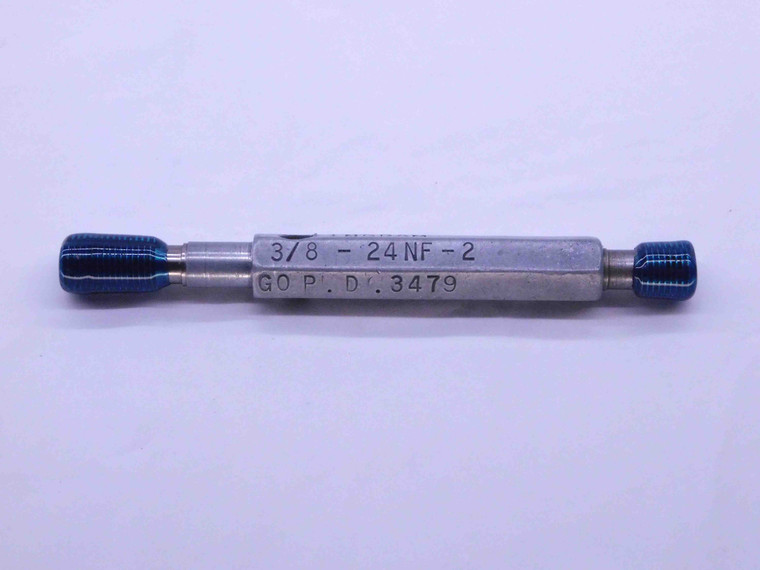 3/8 24 NF 2 THREAD PLUG GAGE .375 .3750 GO NO GO P.D.'S = .3479 & .3512 UNF-2 - CS3919MS
