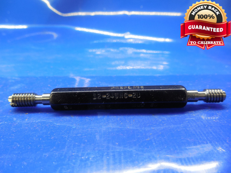 12 24 UNC 2B PREPLATE THREAD PLUG GAGE #12 .216 GO NO GO P.D.'S = .1901 & .1945