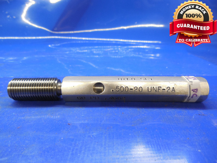 1/2 20 UNF 2A SET THREAD PLUG GAGE .5 GO ONLY P.D= .4662 1/2-20 UNF-2A TOOL