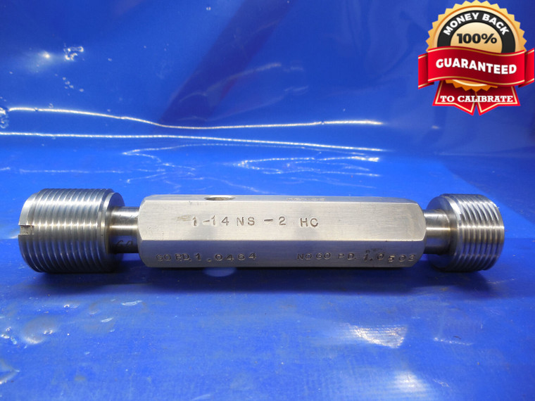 1" 14 NS 2 STI HELI-COIL THREAD PLUG GAGE 1.0 GO NO GO P.D'S= 1.0464 & 1.0503