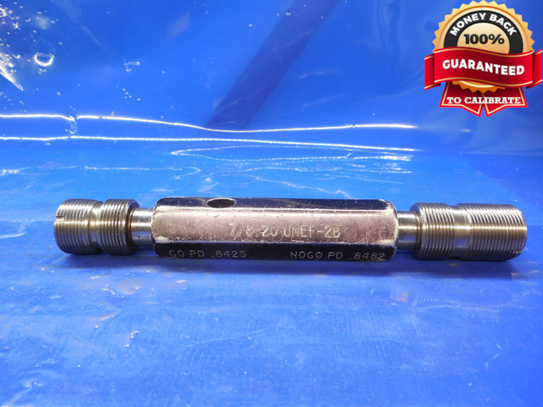 7/8 20 UNEF 2B HILO THREAD PLUG GAGE .875 GO NO GO P.D.'S= .8425 & .8482 7/8-20