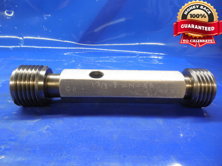 1 3/8 8 UNJ 3B THREAD PLUG GAGE 1.375 GO NO GO P.D.'S= 1.2938 & 1.3008 UNJ-3B