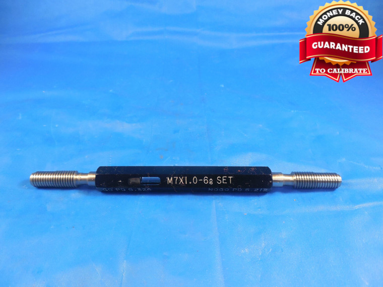 M7 X 1 6g METRIC SET THREAD PLUG GAGE 7.0 1.0 GO NO GO P.D.'S = 6.324 & 6.212