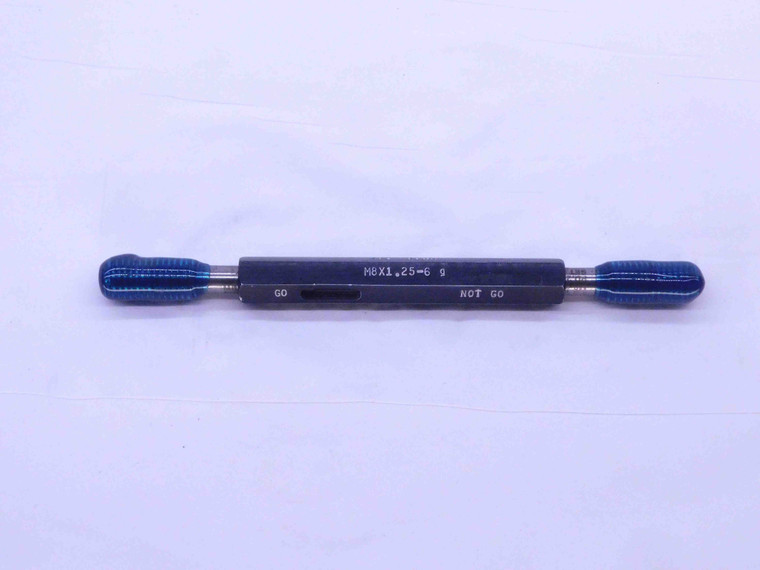 M8 X 1.25 6g METRIC SET THREAD PLUG GAGE 8 GO NO GO P.D.'S = 7.160 & 7.042 CHECK - M81256GP1