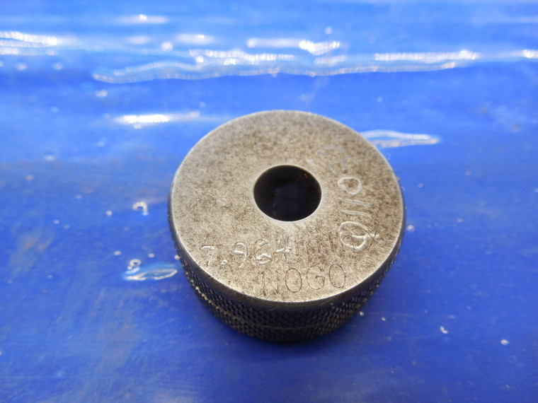 7.964 CLASS X MASTER PLAIN BORE RING GAGE 8 mm -.036mm UNDERSIZE / .3125 +.001