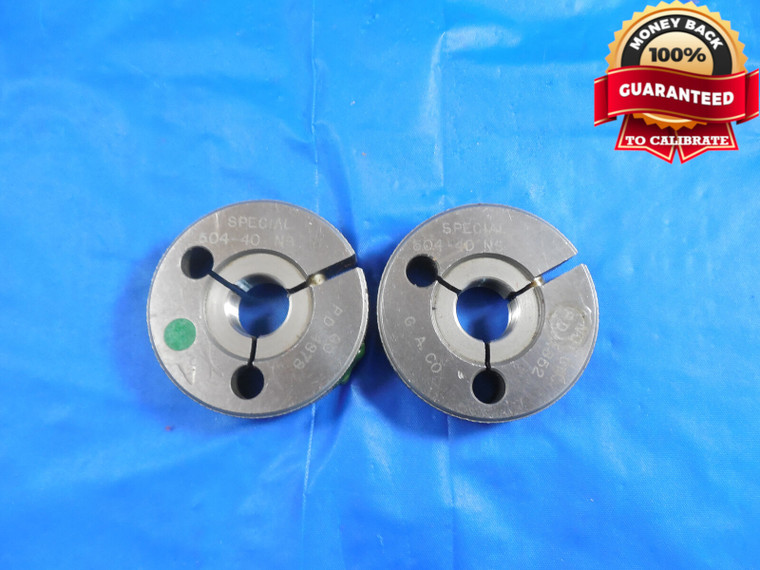 0.504 40 NS THREAD RING GAGES .54 GO NO GO P.D.'S = .4878 & .4852 .504-40 TOOL
