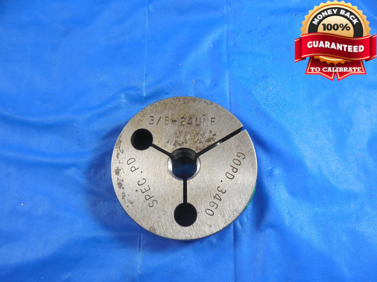 3/8 24 UNF SPECIAL PITCH THREAD RING GAGE .375 GO ONLY P.D. = .3460 3/8-24 SPEC.