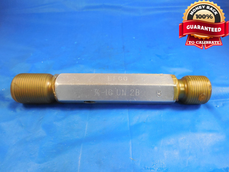 7/8 16 UN 2B THREAD PLUG GAGE .875 GO NO GO P.D.'S = .8344 & .8407 7/8-16 UN-2B