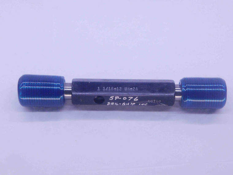 1 1/16 12 UN 2A SET THREAD PLUG GAGE 1.0625 GO NO GO P.D.'S = 1.0067 & 1.0010 - TS0428LL
