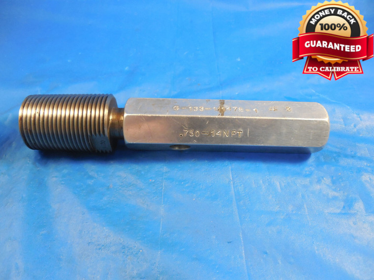 3/4 14 NPT STRAIGHT TAPER CHECK PIPE THREAD PLUG GAGE .75 2 STEP 1.170 1.190