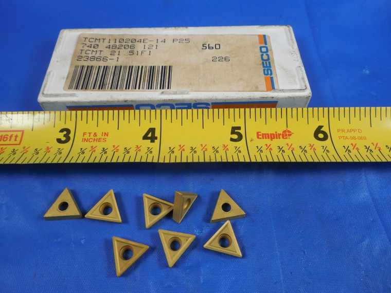 8PCS NEW SECO CARBOLOY TCMT 11020E - 14 CABIDE INSERTS 21.51F1 TiN COATED