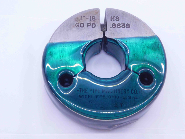 1" 18 NS THREAD RING GAGE 1.0 1.00 1.000 1.0000 GO ONLY P.D. = .9639 UNS-3A - TS0681BU