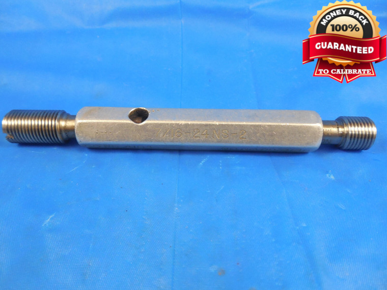 7/16 24 NS 2 THREAD PLUG GAGE .4375 GO NO GO P.D.'S = .4104 & .4139 7/16-24 TOOL