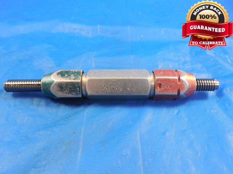 5/16 18 NS THREAD PLUG GAGE .3125 GO NO GO P.D.'S = .2790 & .2840 NON STD SPL.