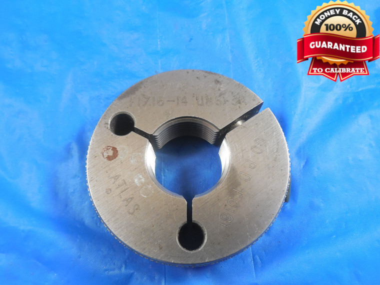 1 1/16 14 UNS 3A THREAD RING GAGE 1.0625 GO ONLY P.D. = 1.0161 1" 1/16-14NS-3A