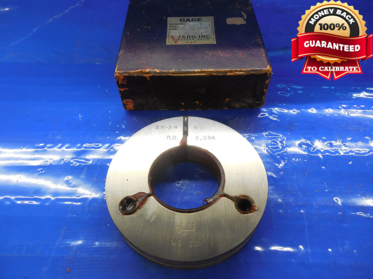 NEW 2 1/8 24 NS THREAD RING GAGE 2.125 NO GO ONLY P.D. = 2.0940 SPECIAL UNS