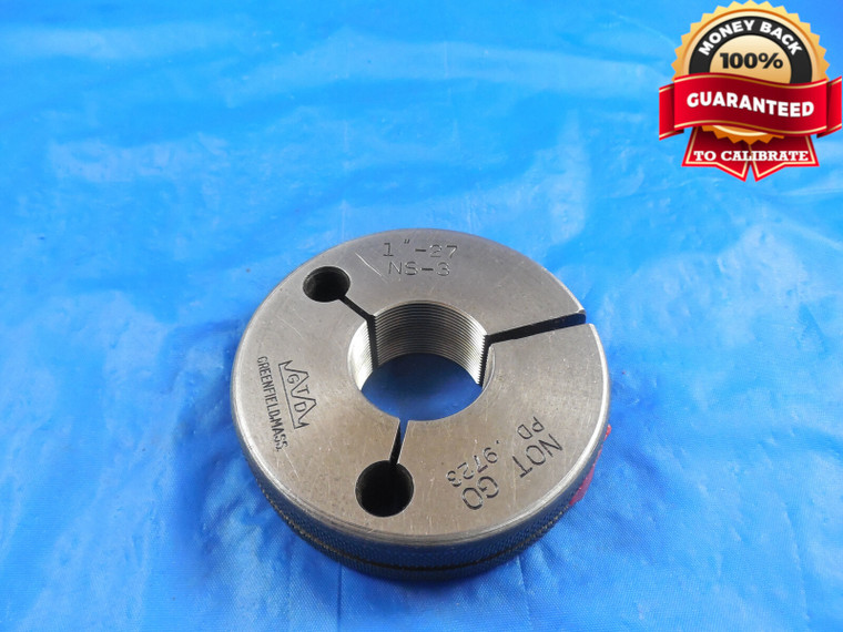 1" 27 NS 3 THREAD RING GAGE 1.0 NO GO ONLY P.D. = .9723 1"-27 INSPECTION 1.00