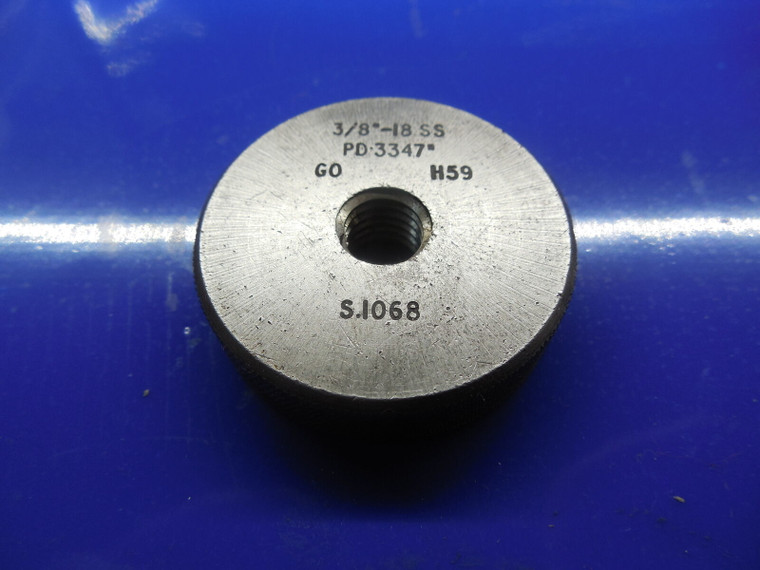BUDGET 3/8 18 SS SOILD THREAD RING GAGE .375 GO ONLY P.D. = .3347 3/8-18 QUALITY