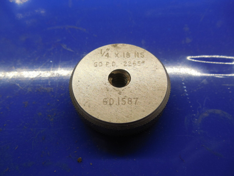 BUDGET 1/4 18 NS SOLID THREAD RING GAGE .25 GO ONLY P.D. = .2265 1/4-18 QUALITY