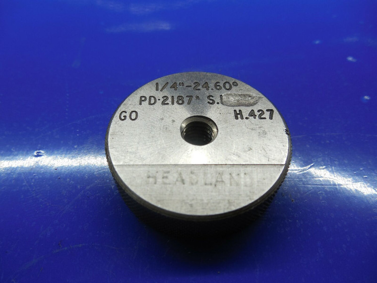 1/4 24 60 DEGREE SOLID THREAD RING GAGE .25 GO ONLY P.D. = .2187 1/4-24 QUALITY