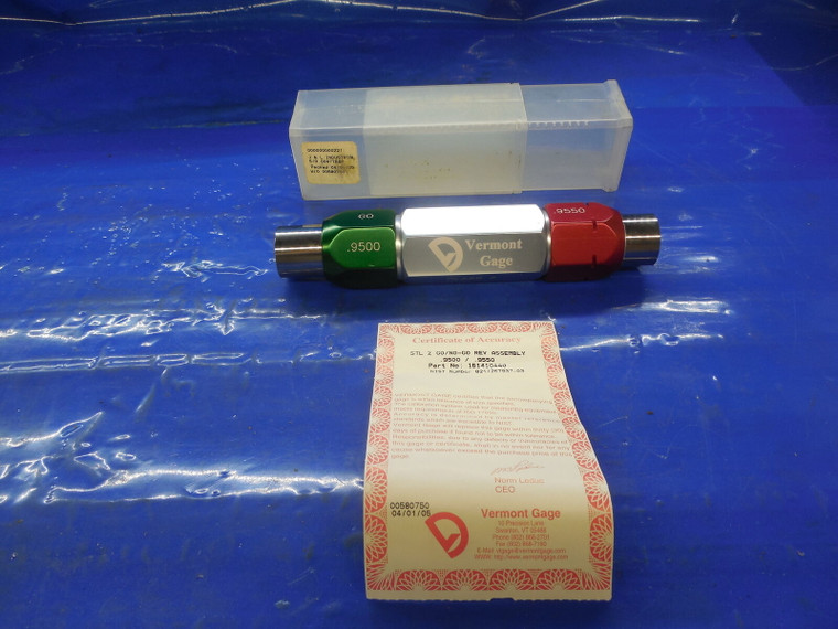NEW .9500 & .9550 CLASS Z SMOOTH PIN PLUG GAGE GO NO GO OVERSIZE .9375 15/16