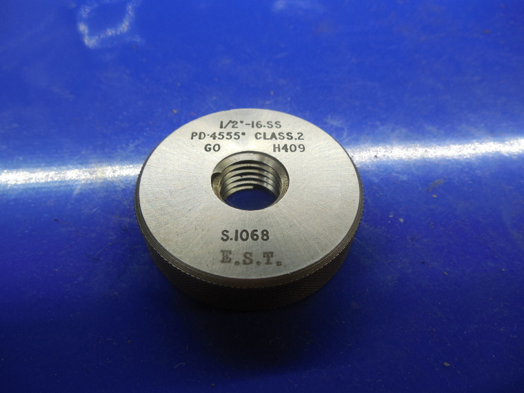 BUDGET 1/2 16 SS CLASS 2 SOLID THREAD RING GAGE .5 GO ONLY P.D. = .4555 1/2-16