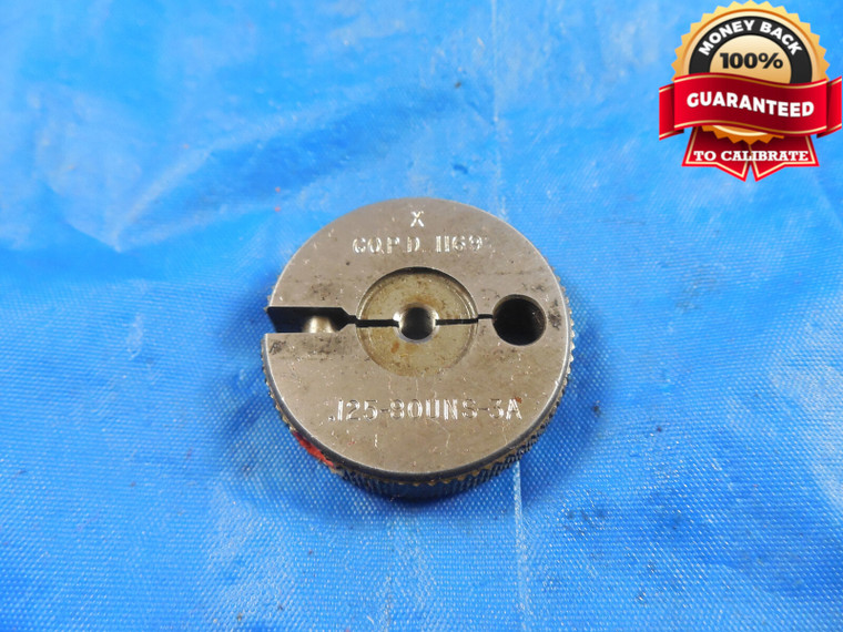 5 80 UNS 3A THREAD RING GAGE #5 .125 GO ONLY P.D. = .1169 5-80 UN-3A QUALITY