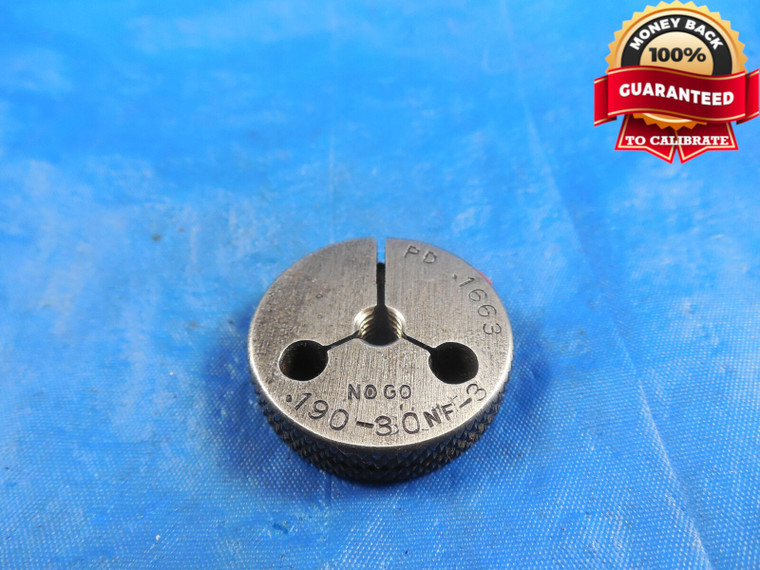 10 30 NF 3 THREAD RING GAGE #10 .190 GO ONLY P.D. = .1663 10-30 NF-3 QUALITY