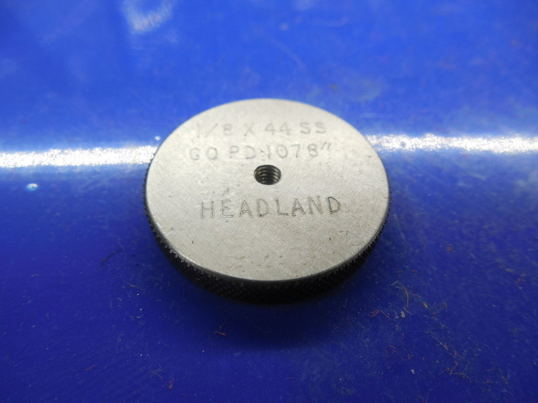 BUDGET 1/8 44 SS SOLID THREAD RING GAGE .125 GO ONLY P.D. = .1078 1/8-44 QUALITY