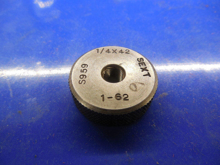 BUDGET 1/4 42 6 LEAD SOLID THREAD RING GAGE .25  1/4-42 6-LEAD INSPECTION CHECK