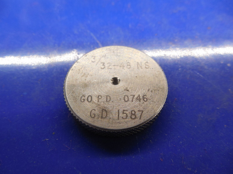 3/32 48 NS SOLID THREAD RING GAGE .09375 GO ONLY P.D. = .0746 3/32-48 QUALITY