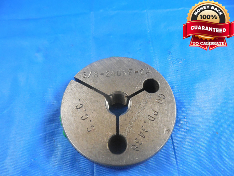 3/8 24 UNF 2A -.003 UNDERSIZE THREAD RING GAGE .375 .3747 GO ONLY P.D. = .3438