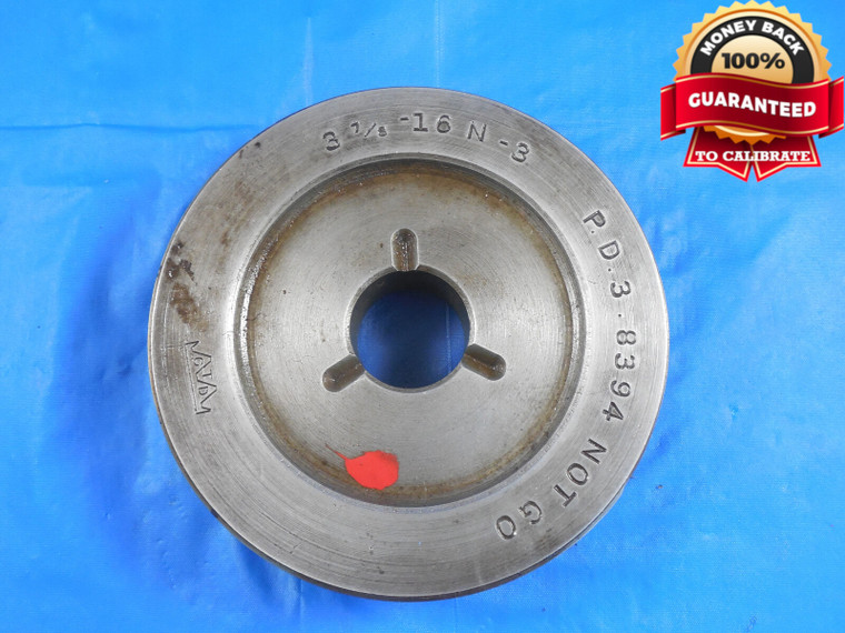 3 7/8 16 N 3 THREAD PLUG GAGE 3.875 NO GO ONLY P.D.= 3.8394 3 7/8-16 N-3 QUALITY