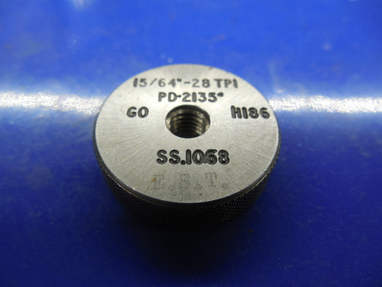 BUDGET 15/64 28 SOLID THREAD RING GAGE .234375 GO ONLY P.D. = .2135 15/64-28